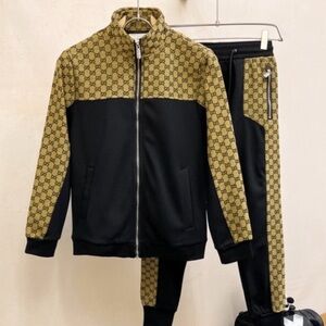 Gucci Designer Black and Gold  Tracksuit